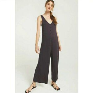 Z Supply The Mojave Wide Leg Cropped Jumpsuit Gray Size Small